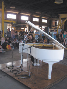 Anthony Pateras at the Junee Railway Roundhouse Workshop