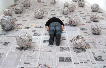 Franz Ehmann, speaking the world into existence, 2005, installation detail