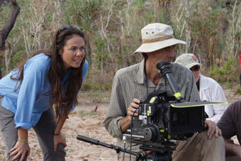 Darlene Johnson and Kim Batterham on location, Crocodile Dreaming