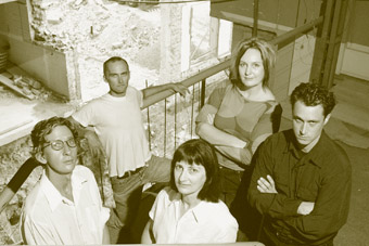 (L to R) John Rodgers & Jeffrey Erbacher (Hydromys Chrysogaster), Jill Barker, Jay Younger (Curator) and Jeremy Hynes. (Adam Donovan is currently overseas)	