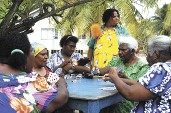 Myrtle (Louise Taylor, standing) chooses<BR /> a mother for her baby, RAN