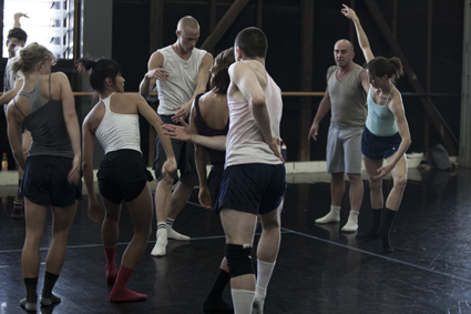 Jacopo Godani (R) rehearsing with SDC Dancers