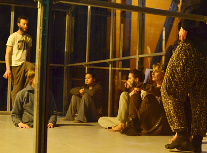 Anouk van Dijk (second from right) and dancers in rehearsal for An Act of Now