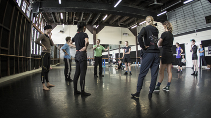 Gideon Obarzanek and Sydney Dance Company dancers in rehearsal