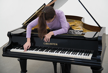 Allora & Calzadilla, Stop, Repair, Prepare: Variations on Ode to Joy, No.1 2008, modified Bechstein, installation View: Gladstone Gallery, New York