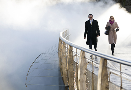 Fog Bridge, Fujiko Nakaya, image courtesy of InBetweenTime Festival, Bristol UK