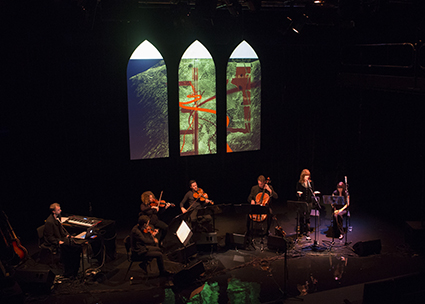 Orpheus Song, (L-R) David Trumpmanis, Ewan Foster, Stephanie Zarka, James Eccles, Geoffrey Gartner, Andrée Greenwell and Julia County