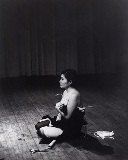Cut Piece (1964) performed by Yoko Ono in New Works of Yoko Ono, Carnegie Recital Hall, New York, March 21, 1965