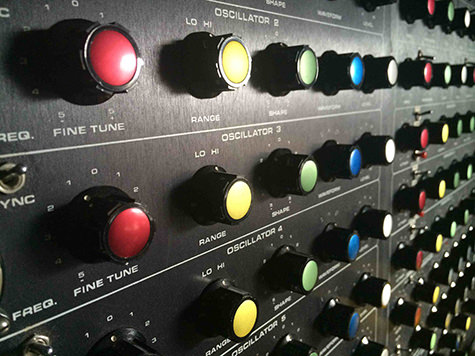 Detail of the Transaudio Pro Case 6. One of only three ever built and part of the output of a company started in Melbourne in 1976. Designed by Bruce Bryan with additional design (sequencer and pitch to voltage follower) by Jim Sosnin