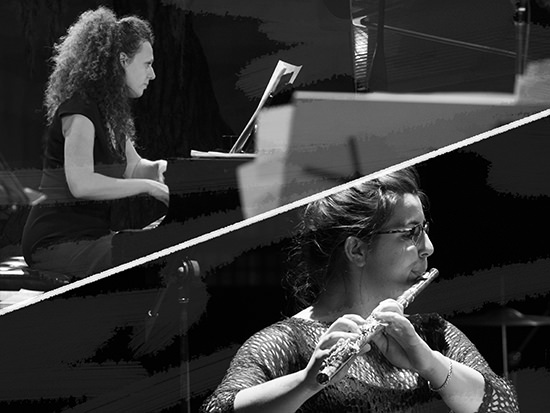 Lina Andonovska (flute), Sonya Lifschitz (piano), Crashing Through Fences, Press, Play program