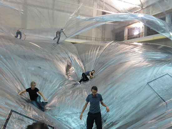 On Space Time Foam, Tomás Saraceno, 2015 installation