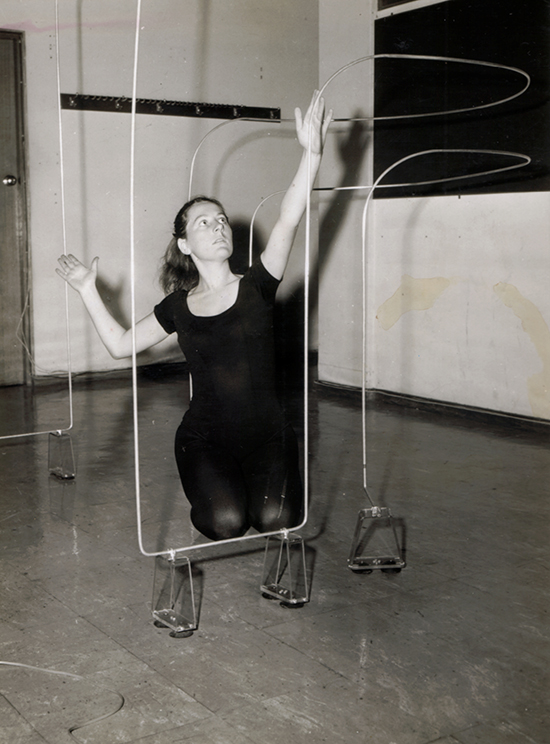 Philippa Cullen with wire loop antenna