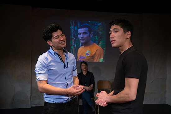 Mahdi Mohammadi, Jawad Yaqoubi, Karen Therese (background), Gholam Nabi (screen), Tribunal, Powerhouse Youth and Griffin Theatre